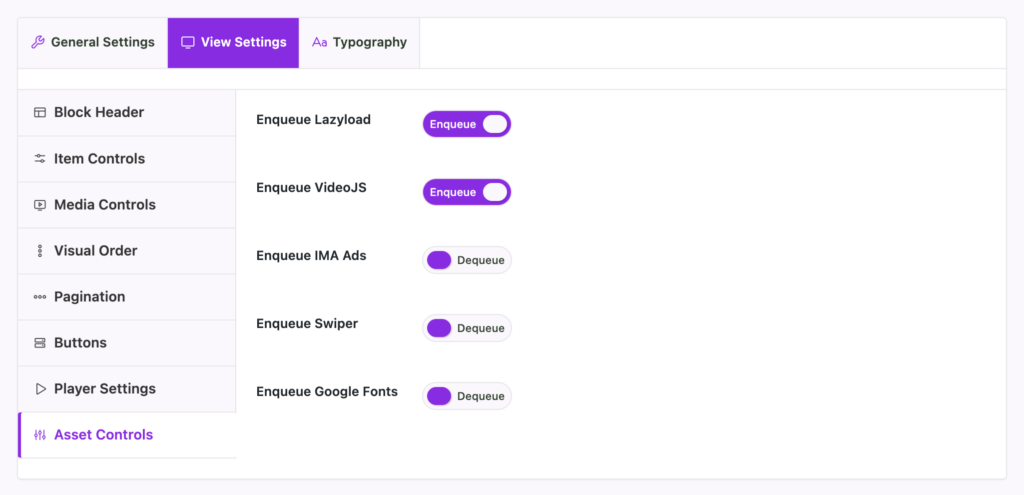 MediaHaven WordPress video gallery Asset Controls