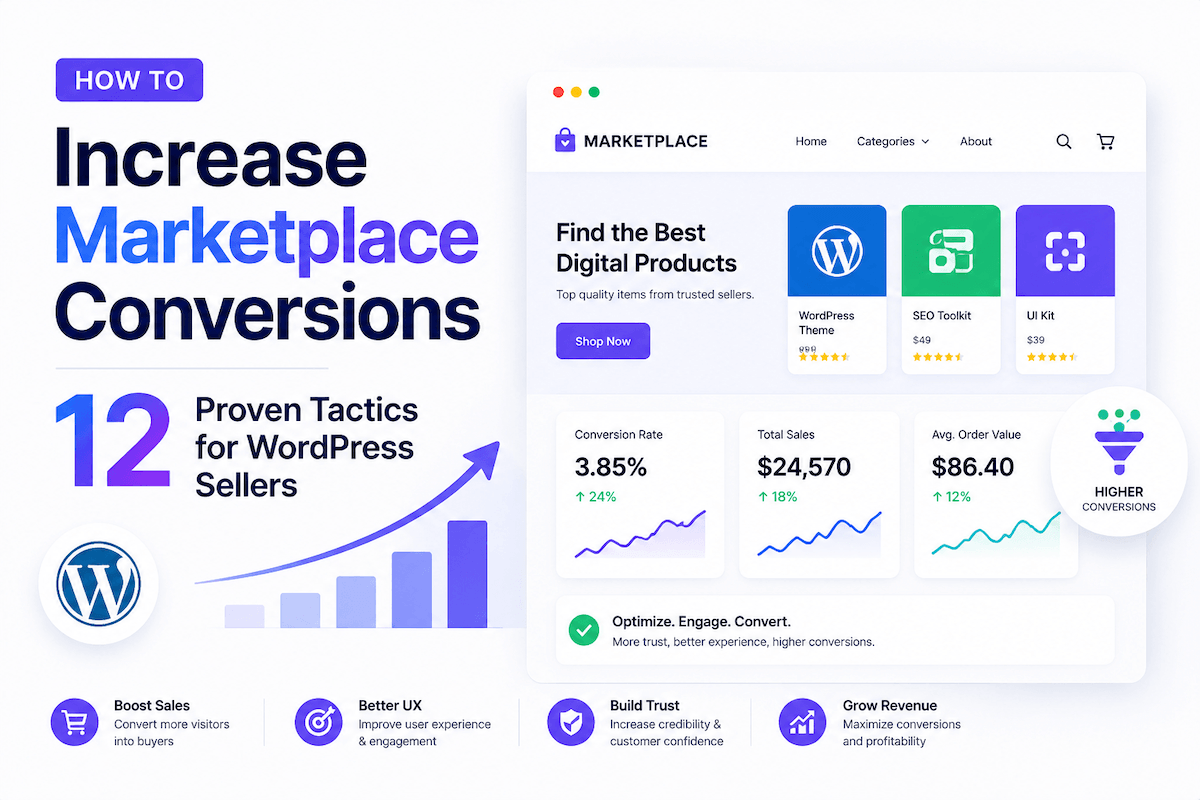 Increase Marketplace Conversions - 12 Proven Tactics for WordPress Sellers